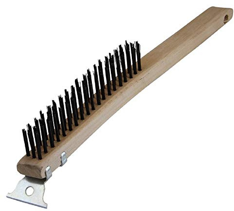 Warner 13-5/8 3x19 Row, Wood Handle Wire Brush w/Scraper, 11081