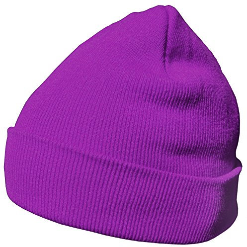 DonDon Mütze Herren Mütze Damen Wintermütze Beanie klassisches Design lila