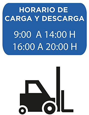 Oedim Señal Horario de Carga y Descarga | Tamaño A4 (29,70x21,00cm) | Decoración Pared | Aluminio 3 mm Resistente