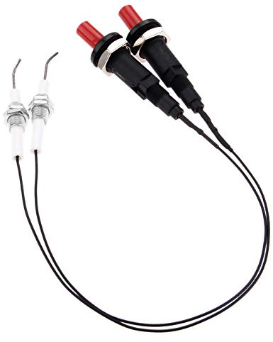 2 Juegos de encendido por chispa piezoeléctrica, botón de encendido de propano, encendedor piezoeléctrico con electrodo cerámico roscado, 30 cm, tipo 1 salida 1, para chimenea, horno y calefactor