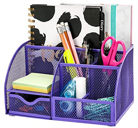 EXERZ Tisch-Organizer/Schreibtisch Organisator/Schreibtisch Tidy/Stifthalter/Multifunktions -Organisator (EX348 Lila)