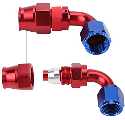 Tubo flessibile per tubo del carburante in treccia di olio 45 90 Tubo CPE a pressione 180 gradi Kit raccordi per tubo del carburante Tubo per gasolio Tubo di riempimento in acciaio (90°)
