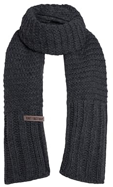KNIT FACTORY - Alex Schal - Lange Strickschal - Mit grobmaschige Strickmuster - Aus Wolle - Für Damen und Herren - 200 x 45 cm