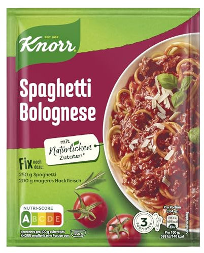 Knorr Fix Würzmischung Spaghetti Bolognese für ein leckeres Nudelgericht mit natürlichen Zutaten 40 g
