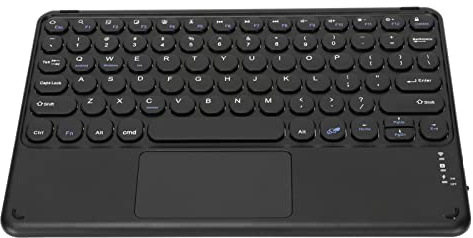 Trådlöst Pekplatta Tangentbord, Bluetooth-tangentbord Ultratunt Tyst Svart Stöd för Flera Pekgester Uppladdningsbart Batteri för Tablet PC