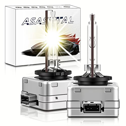 Asasytal D3S HID Xénon Ampoules Blanc Chaud 4300K Remplacement de Phare 35W 12V Bi HID Kit de Rénovation de Phare Xenarc, Remplacez les Ampoules de Phares Extérieurs au Xénon, 1 Paire