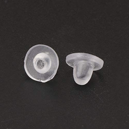 100 cuscinetti antidolorifici per orecchini in silicone trasparente e confortevole, per clip su orecchini protettore dell'orecchio