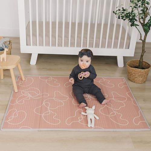 Bubba Bear Baby Spielmatte 200x150x1cm, Wendbare Faltbare Krabbelmatte, Wasserdicht, Schaumstoff Kinderteppich, Ungiftig (Rosa, 120 x 90cm)