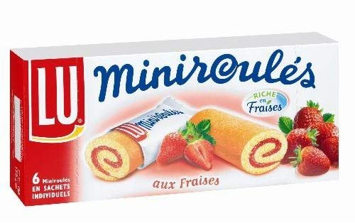 LU - Miniroulés À La Pulpe De Fraise 150G - Quatre Articles