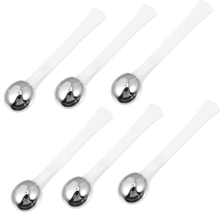 Augenmassagestab 6 Stück aus Metall für Augenpflege | Weiß, Kompakt Tragbar, für Makeup, zur Massage bei Müdigkeit der Augen, für Mädchen und Frauen