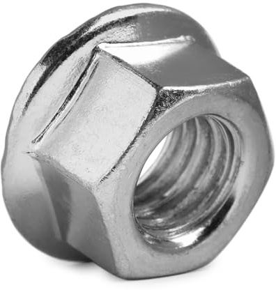 Dado esagonale M12 con flangia non seghettata in acciaio cl.8 zincato DIN 6923 (confezione da 10)