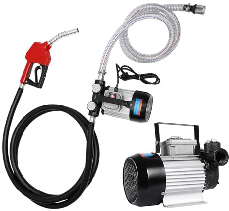 Garbenat Dieselpumpe 230V 550W Selbstansaugende Heizölpumpe 60 L/min Diesel Umfüllpumpe Professionelle Kraftstoffpumpe Kit mit Ölpistole und Schläuchen Universal Diesel Pumpe für Kerosin Diesel