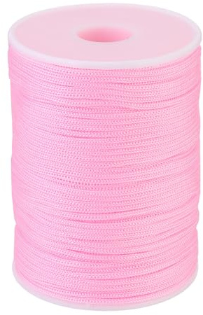 QUARKZMAN Corde Intrecciate in Polipropilene da 2mm, 100m Corda in Nylon Corda Cava per Stendibiancheria, Campeggio, Escursionismo, Esterno, Rosa Chiaro