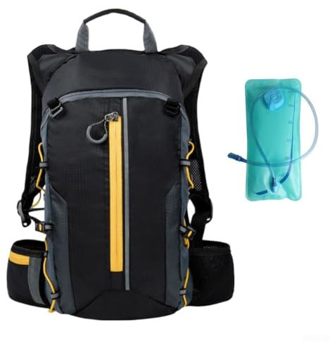Zoegneer Outdoor-Rucksack mit versteckter Aufbewahrungstasche, Fahrrad-Wassertasche für Outdoor-Abenteuer (Rucksack + Wassertasche, gelb)