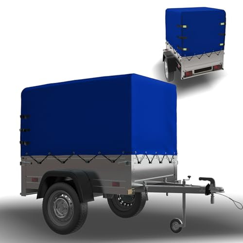YALYAYA Bâche de remorque 210 x 114 x 110 cm, bord renforcé, imperméable, ajustement universel pour remorque de voiture