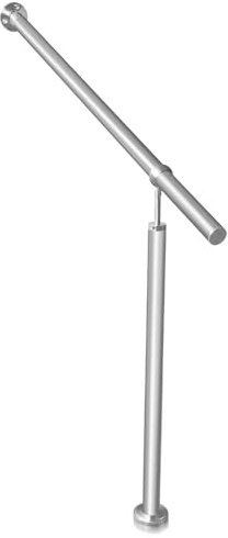 Peviasot 120x90cm Edelstahl Handlauf Geländer Treppe Pflegeleichtigkeit Treppengeländer Wandhandlauf Winkel einstellbar Edelstahl Eingangsgeländer für innen und außen