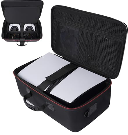 Diocall Hard Carrying Case Compatible with PS5 PRO 2024, Protective Travel Bag for PlayStation 5 Pro Disc or Digital Edition Console, DualSense Controllers, Vertical Stand and Accessories