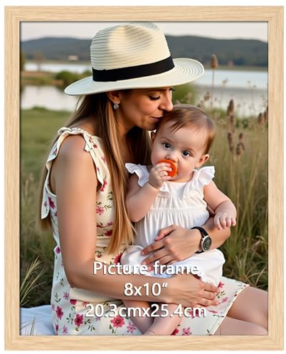 Ditwis 8x10 Photo Frame Wood Colour, Modern Natural Picture Frame for Living Room, Bedroom and Office, Wall or Desk Display