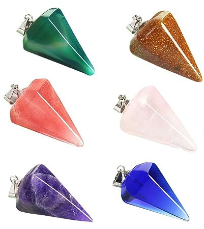 jojofuny 12stücke Steinkristall-anhänger Diy Rosenquarz Amethyst Goldfluss Grüner Jaspis Halskette Schmuckherstellung