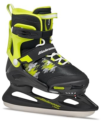 Bladerunner Micro Ice Pattini da ghiaccio Misura Regolabile, Bambini e ragazzi, Nero/Lime, 36-40