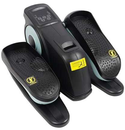 Donened - Mini Stepper für Zuhause, 60W Elektrischer Pedaltrainer mit Fernbedienung & LCD-Monitor, Unter dem Schreibtisch Ellipsentrainer, für Senioren, Erwachsene (Blau)
