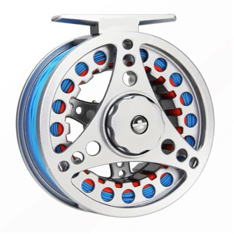 IZHAOGJING Fliegenrolle, Rolle Fliegenrollen (1/2WT 3/4WT 5/6WT 7/8WT) fliegenrolle Mit Schnur Combo Aluminiumlegierung Große Fliegenfischrollen Gewicht Vorwärts(5 6 WT)