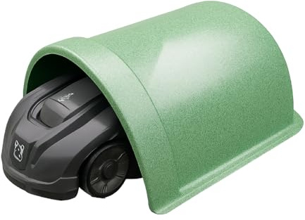 QLS Robot Lawnmower Garage - Weatherproof 5mm ABS Plastic Canopy UV Rain Cover Green Includes Ground Anchor
