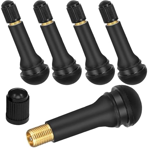 5 Pièces Valve Pneu Voiture TR414,Valve Tubeless,Haute Etanchéité à L'air,Caoutchouc Snap-in Jantes,pour la Plupart des Voitures,Motos(Noir)