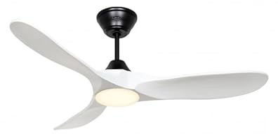 CasaFan Ventilateur de plafond 312268 Eco GENUINO-L avec lumière 122 cm pales blanc mat moteur noir