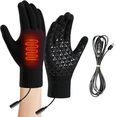 Renchey Guantes Calefactados Eléctricos,Manoplas De Calefacción Eléctrica con Batería | Mitones Táctiles para Senderismo Invierno Esquí Snowboard Actividades Exteriores Ciclismo Motociclismo Camping
