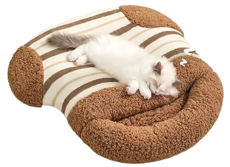 Fellflying Lit Caverne pour Chat - Lit pour Chat Chaud Et Douillet - Tapis en Peluche Fermé pour Animal | pour Chambre Appartement Salon Intérieur Bureaux Coin Maison Extérieur Voyage Sol