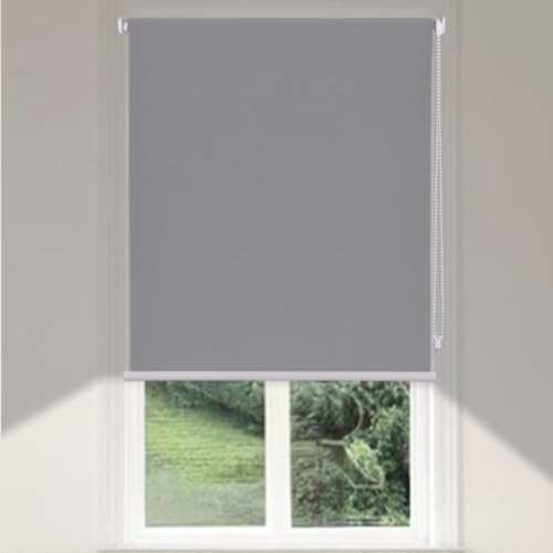 No Drill Blackout Roller Blinds Stick on Easy Fit Self Adhesive Shades | Thermal Insulated, 3-in-1 Install, UV Protection, Child Safe, Renter Friendly,for Bedroom Bathroom Nursery Window Door