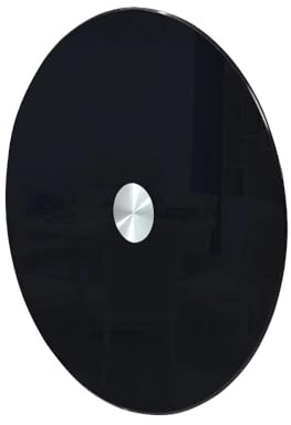 Générique Grand Plateau Tournant en Verre Trempé Noir Plateau De Service Rotatif De Table Assiette De Service Rotative Centre De Table(50cm/20in)