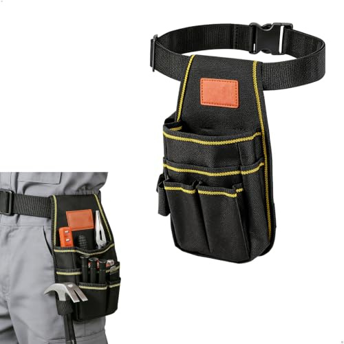 600D Oxford Cinturon Herramientas, Bolsa Herramientas Electricista de Lona con Cinturón de Nailon Ajustable Cinturóns Herramientas, para Técnicos Carpintero Constructores Schreiner Elektriker
