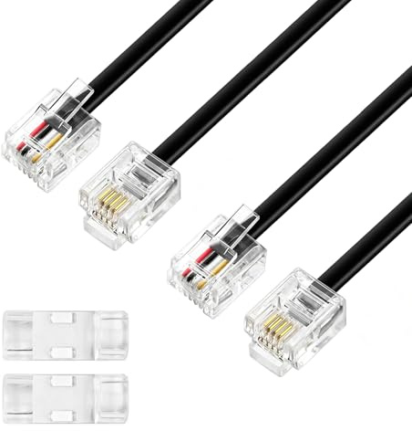CQZYSM 2PCS 1m telefonkabel rj11 Flachkabel, robustes rj11 kabel 6P4C, universelles telefonkabel telefon kabel zum router für DSL Modem Fax, zuverlässiges telefonanschlusskabel