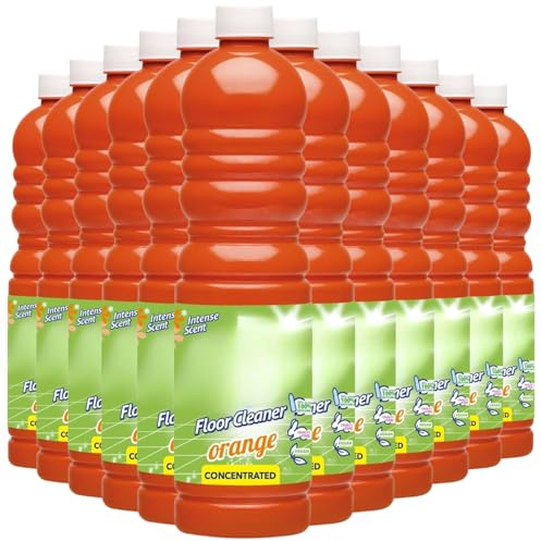 Concentrated Floor Cleaner Liquid Orange Scent 1L Bottle Spanish Cleaning Products – Fresh and Powerful Cleaning for Laminate, Stone and Hard Surfaces, Concentrated Formula Cruelty Free Pack of 12