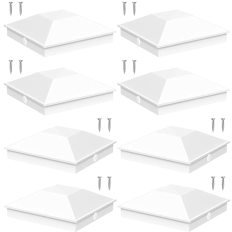 COOLHOOD Confezione da 4 copricapi per esterni in legno rinforzati, in polistirene, copertura per colonna, ringhiera, sicurezza, impermeabile, impermeabile, per ringhiera
