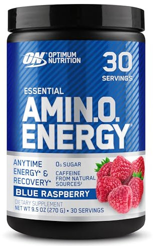 Optimum Nutrition Amino Energy Powder, Blue Raspberry, 9.5 Oz