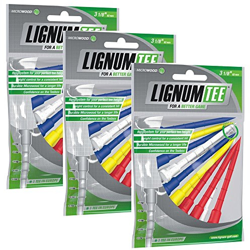 Lignum Tees 3 Beutel a 12 Stück 82 mm lang (36 Tees) Farbe: Bunt