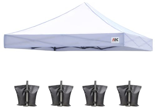 Abccanopy, Ersatzdach für Baldachin für Pop-Up-Zelt (25,4 x 25,4 cm, weiß)