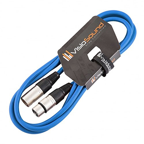 Male to Female XLR Mic Lead Balanced Microphone Patch Cable (Blue, 2m) | Noiseless OFC Balanced Microphone, Signal, Audio, Patch Cable / 8 Colours