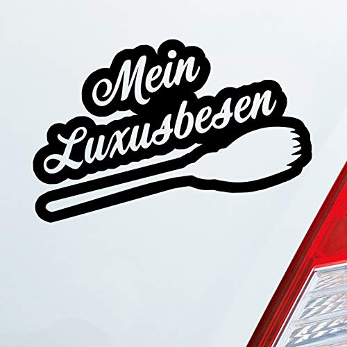 Hellweg Druckerei Mein Luxusbesen Hexe fliegen Fun Besen Auto Aufkleber Sticker Heckscheibenaufkleber