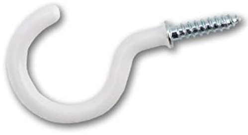 The Home Fusion Company 6 White Cup Hooks + Shoulder Screw in 20mm 3/4
