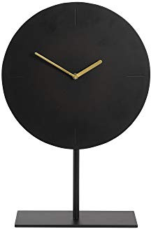 Light & Living Uhr auf Fuß Waiwo - Schwarz/Gold - 30x10x45,5cm | Rund - Metall - Standuhr - Tisch Uhr