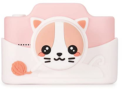 Kidamento Kids Digital Camera & Video Camcorder with Touchscreen, Soft Silicone Casing, Detachable Lens Cap, 32GB Memory Card - Model K Meowie the Cat