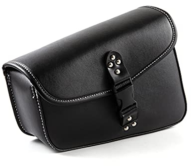 evomosa Motorrad Seitentasche Pu Leder Satteltaschen Schwarz Werkzeugtasche (Linke Seite)