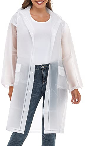 JMinger EVA Raincoat For Women Waterproof Lightweight Rain Jackets Portable Thicken Rainwear