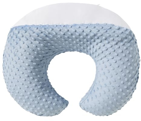 DONOMILO Nursing Pillow and Positioner Breastfeeding and Bottle Feeding, Propping Baby, Tummy Time, Sitting Support for Baby Boy Baby Girl, with Removable Dots Cover (Blue)