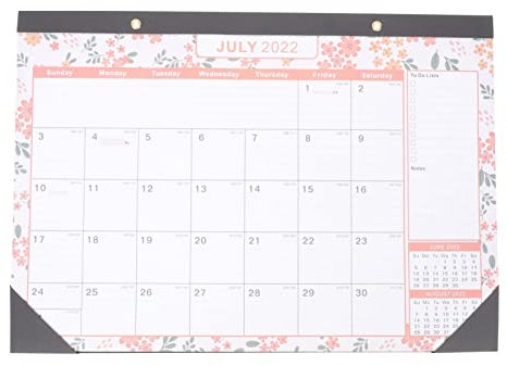 STOBOK Titel Eleganter Wandkalender Zeitplanungs-kalender Für Wohnzimmer Dekorativer Tischkalender Mit Blumenmotiv Praktischer Familienplaner