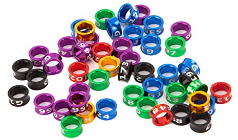 TODVTOO Bird Ring Bird Band Bird Foot Rings Bird Leg Bands Ring Tags Aluminum Alloy Closed Ring Mixed Color for Parrot Hibiscus Bird Pigeon Etc 50Pcs(4.4mm)
